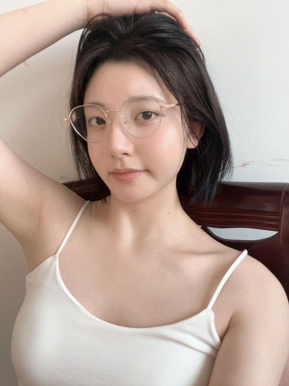 素颜  眼镜 自拍  美女