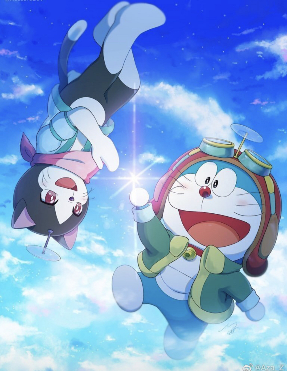 电影《哆啦a梦大雄与天空的理想乡》公布人物角色卡,哆啦a梦和小伙伴