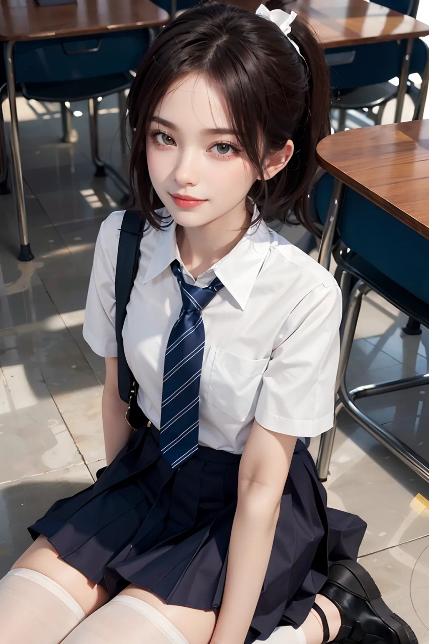 #美女# #ai绘画# #jk制服#