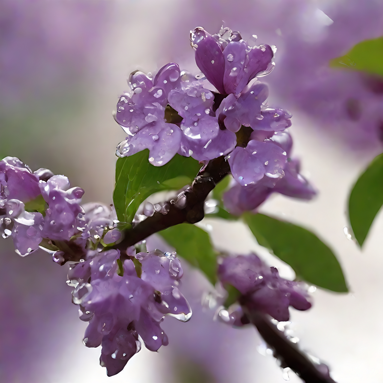 雨中的紫丁香#紫色丁香花