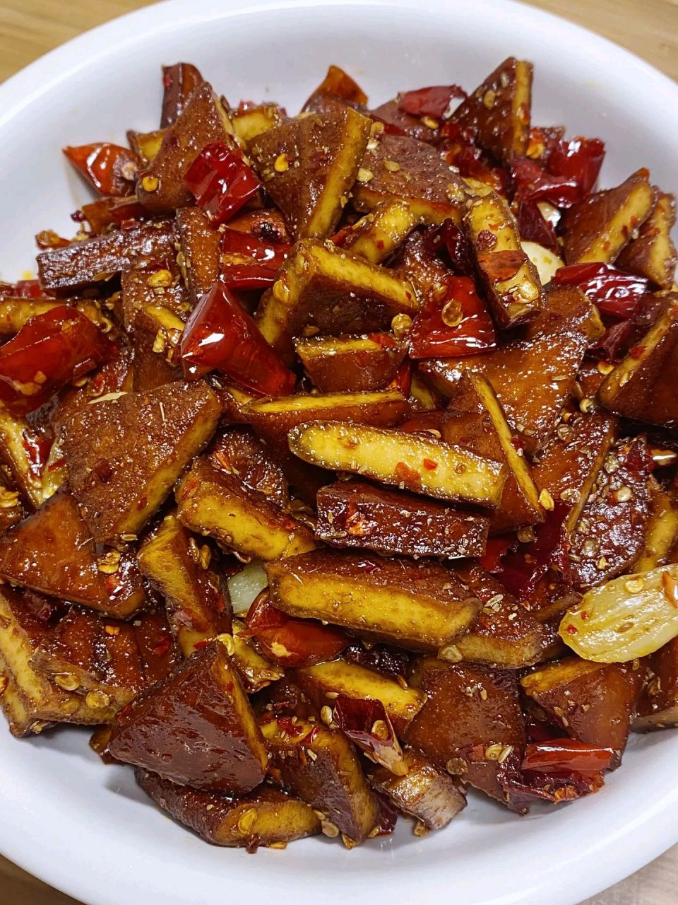 我妈做的麻辣豆干好吃到离谱05(附教程)|||菜市场拿回来的厚卤豆干
