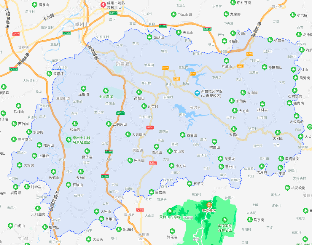 新昌县乡镇地图图片
