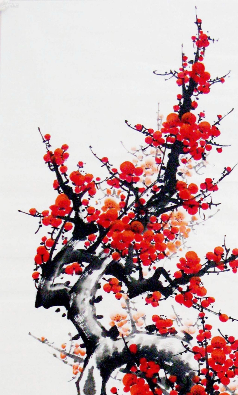 国画四君子: 梅——无意苦争春,一任群芳妒.