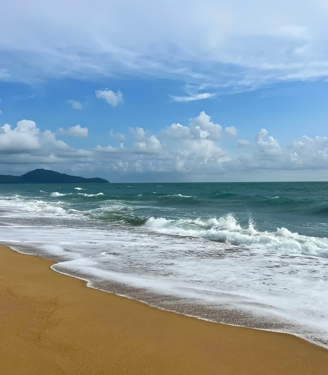 清晨的海滩,泳装美女戏水与浪花共舞,还有那清澈的白浪和凉爽海水