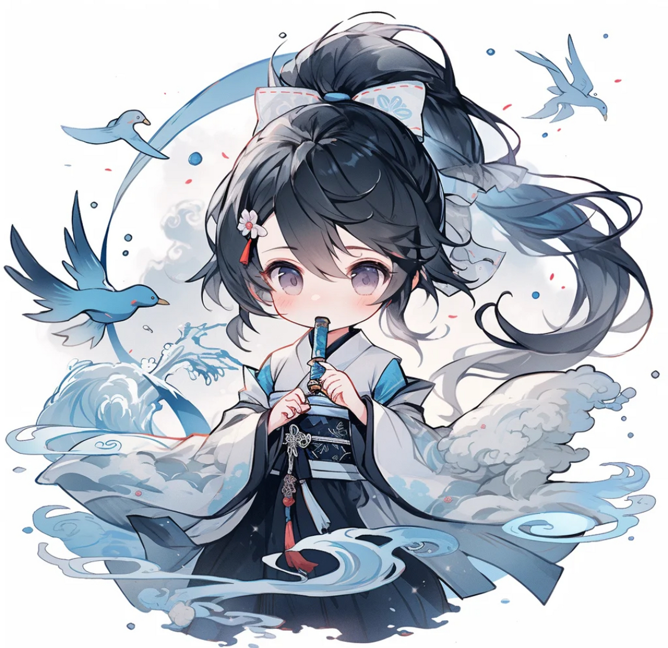 萌系古风 || 清风明月  转自画画的寳丫#漫画# #二次元