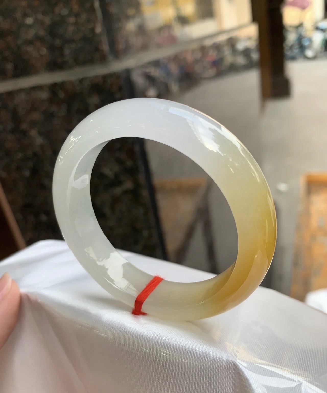 高品冰种飘黄翡手镯