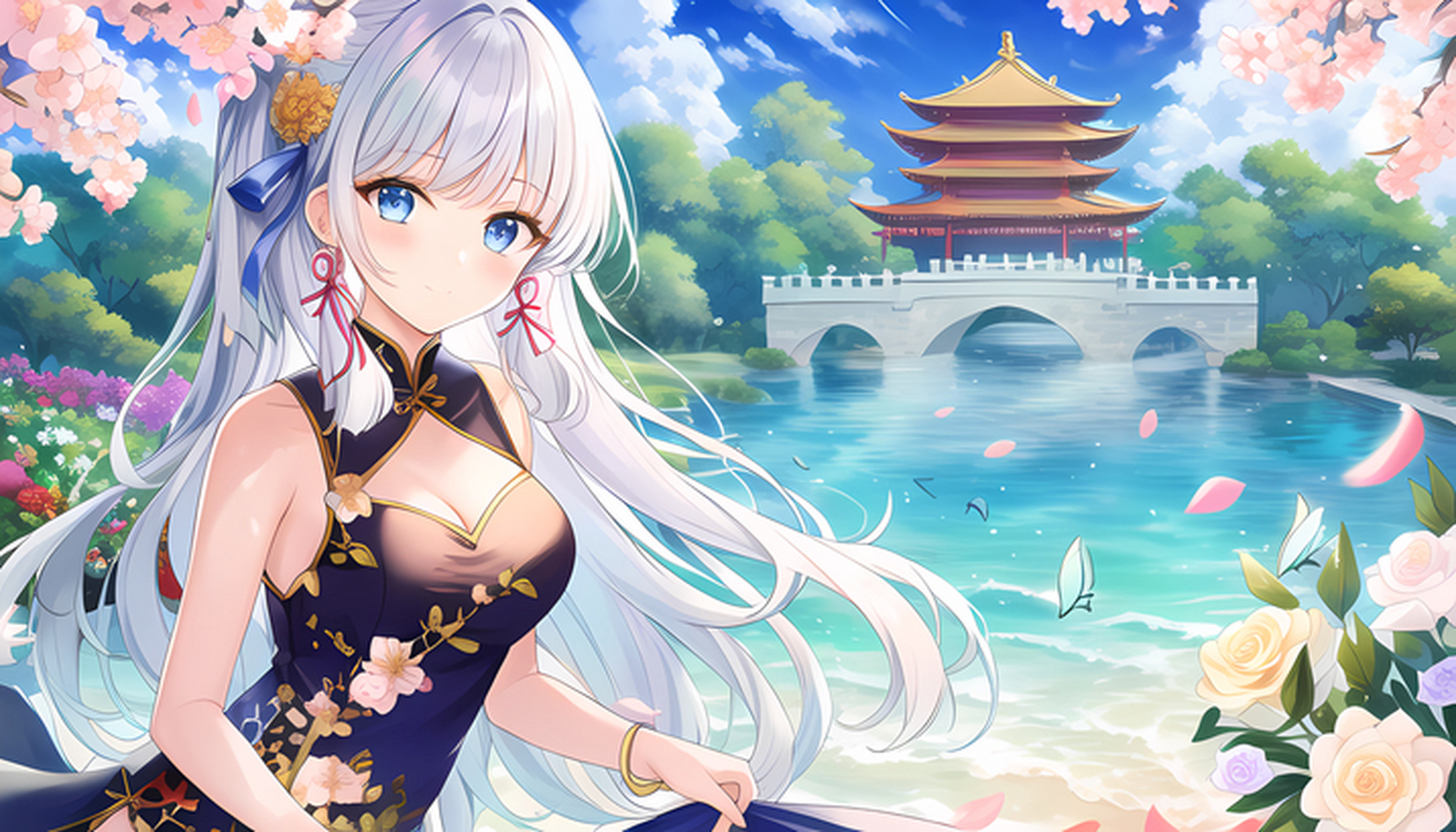 高考加油 原神旗袍神里绫华 祝莘莘学子旗开得胜#二次元美图#  #ai