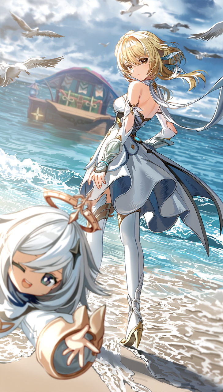 在家宅宅还是外出游玩?——荧(原神)#二次元#  画师:silence girl