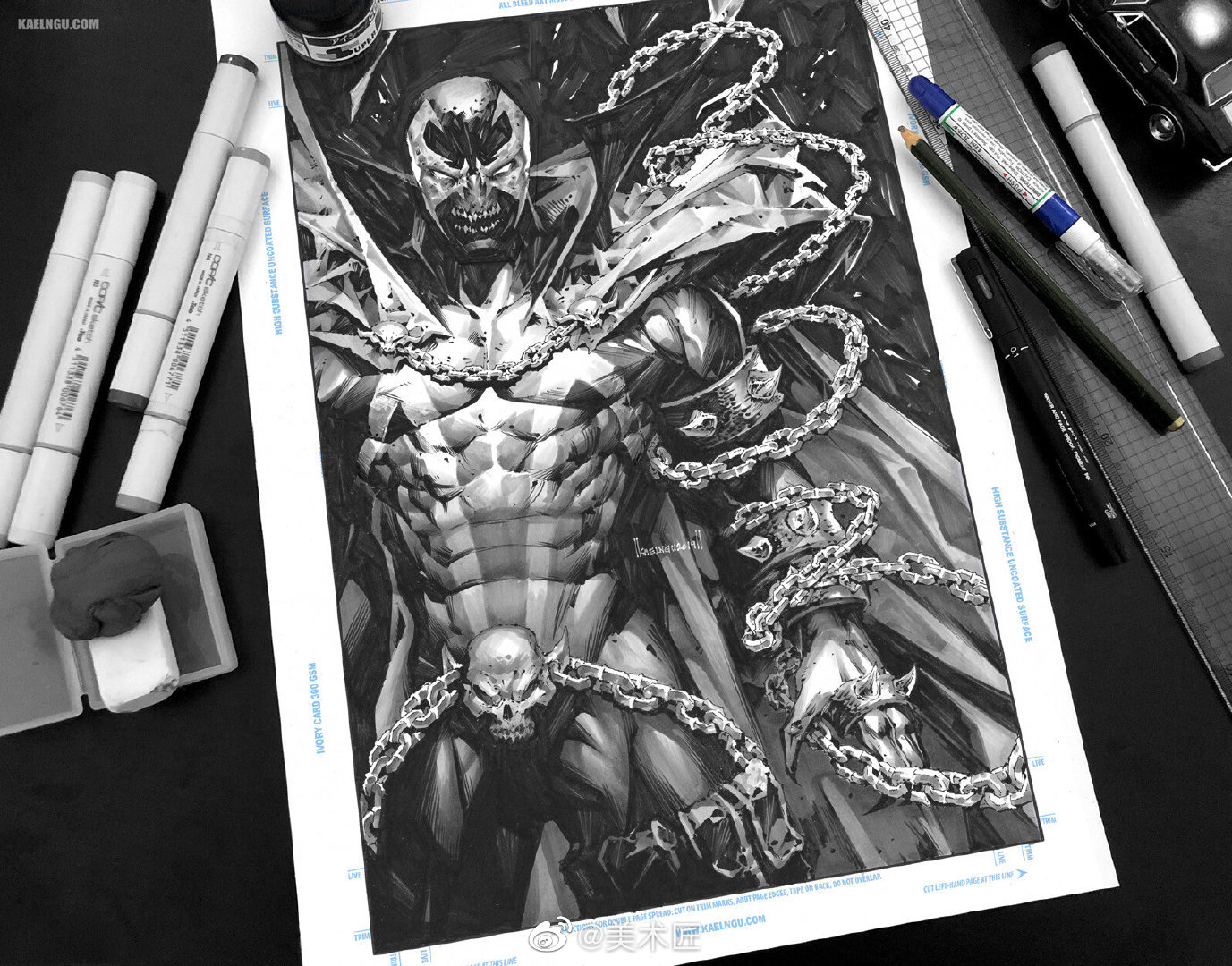 硬核战斗风格马克笔手绘插画,这也太炫酷了