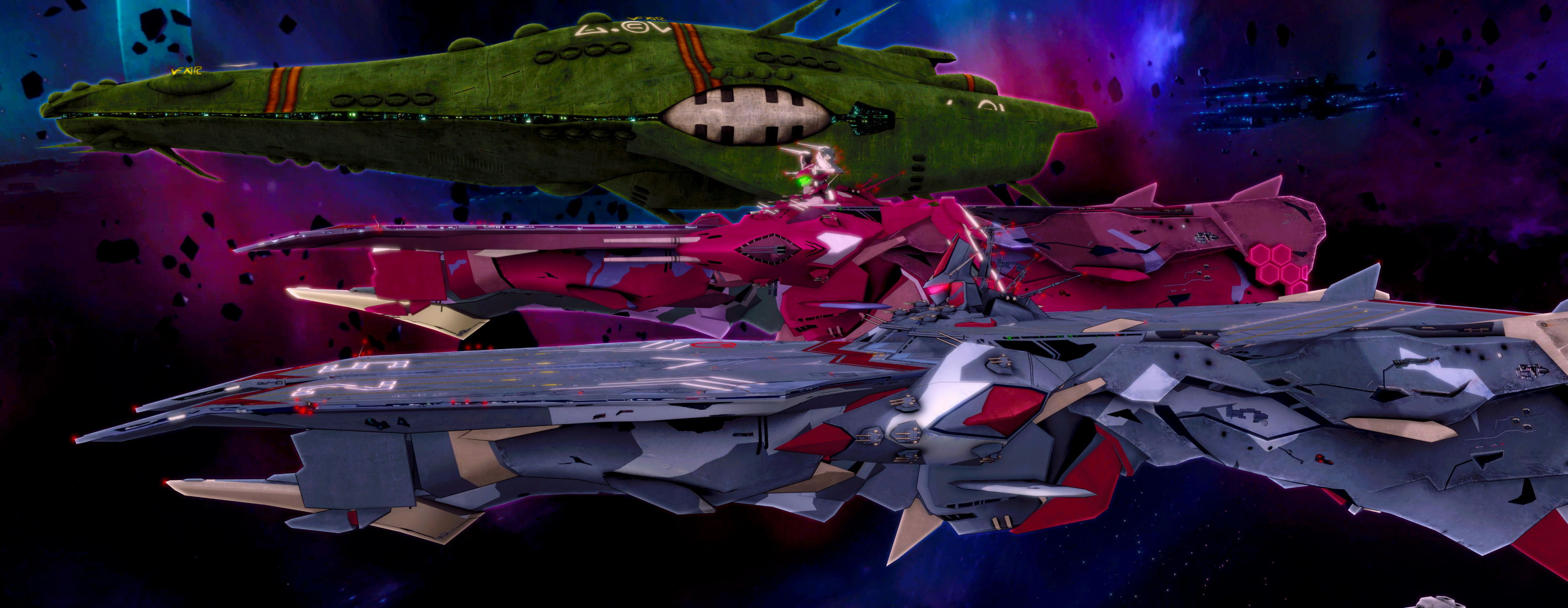 动画《超时空要塞macross》统合军主要战舰尺寸对比:图一分别是护卫舰