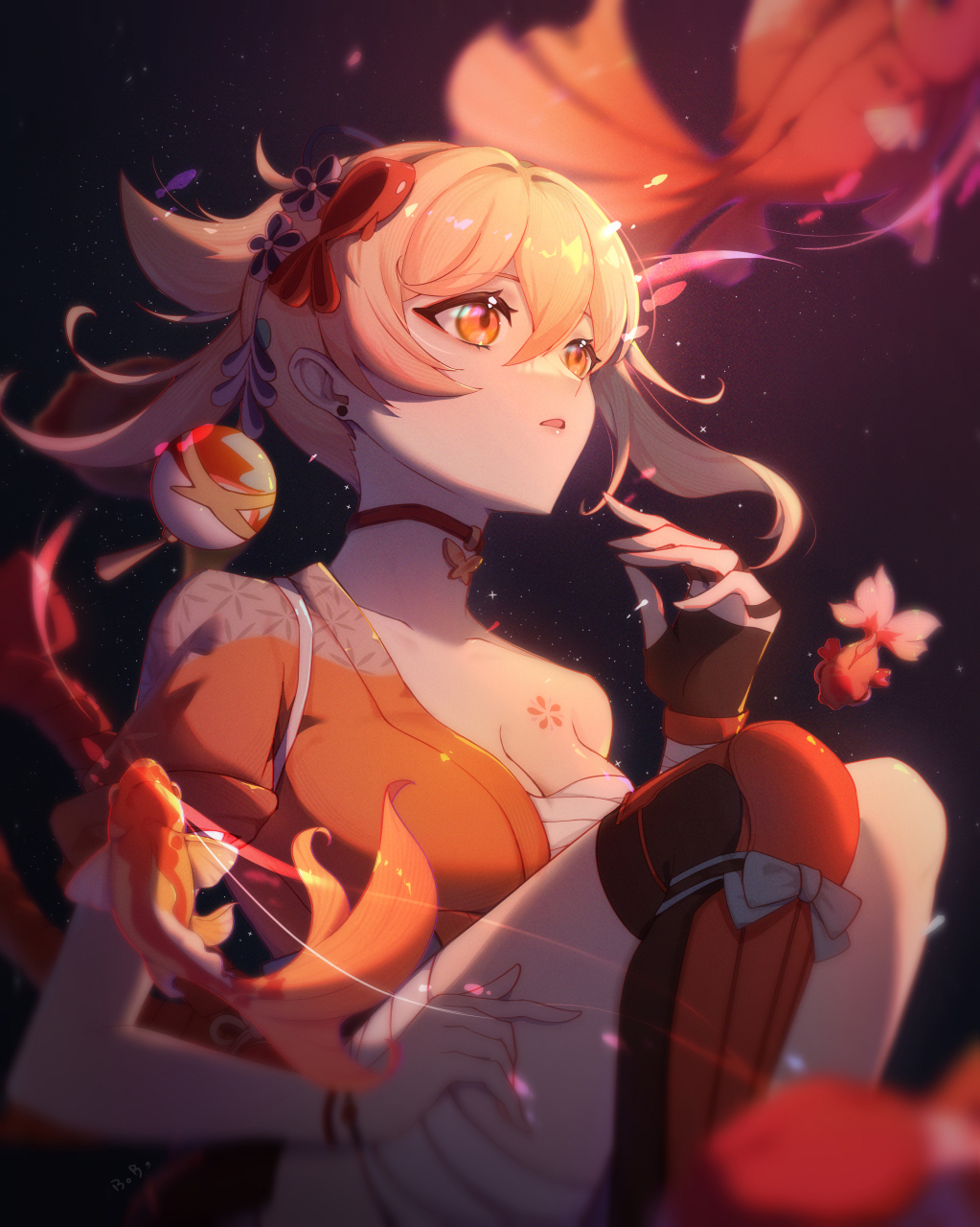 金鱼花火——宵宫(原神)#二次元#  画师:酥脆球球