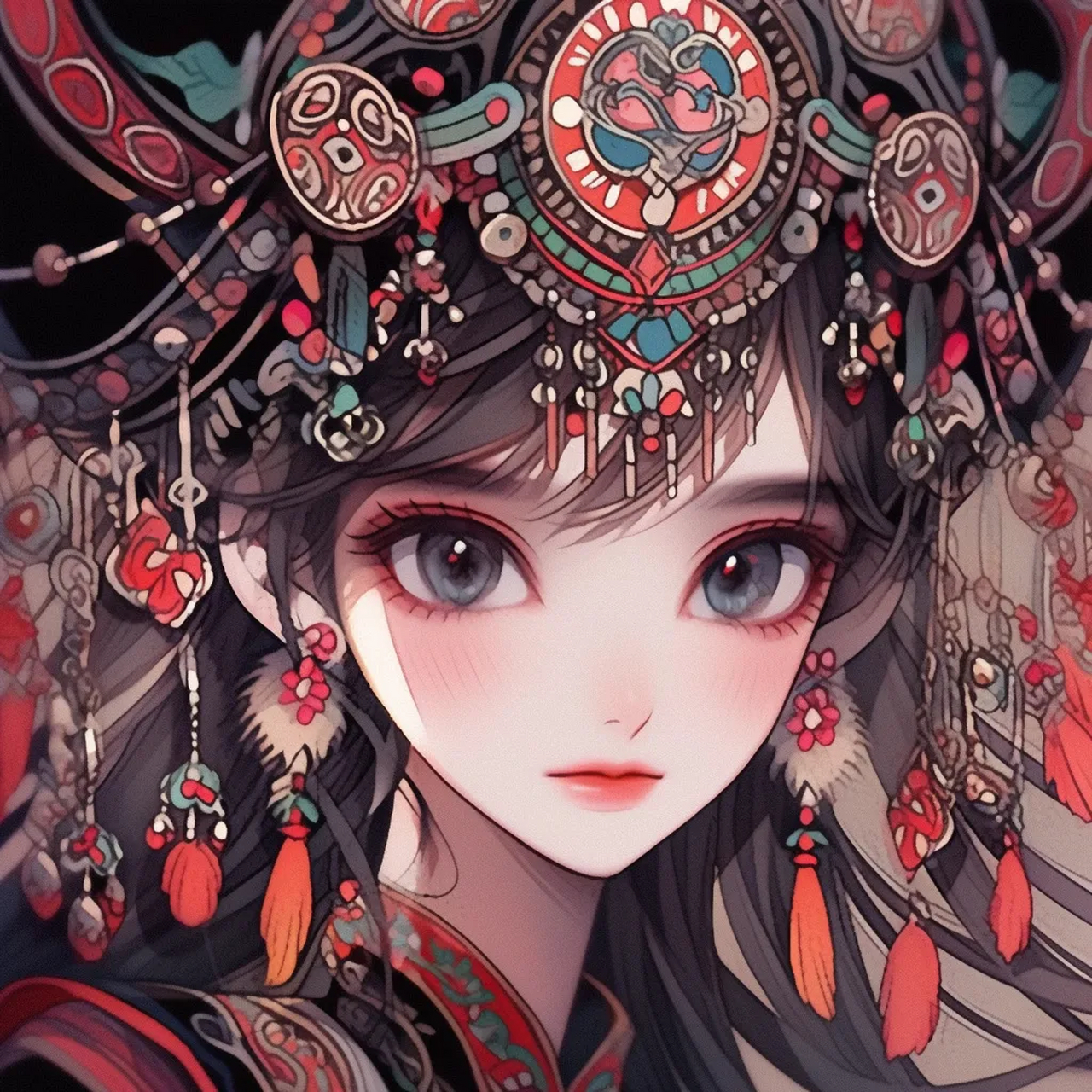 国潮民族风女生头像 676767