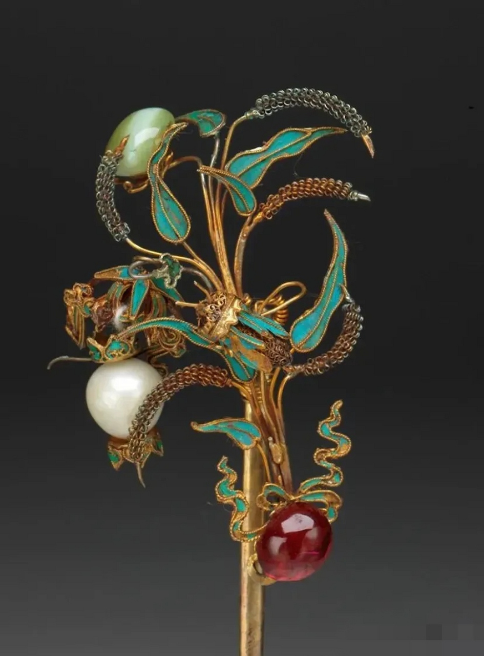 五谷丰登簪,藏于台北故宫博物院的发簪.