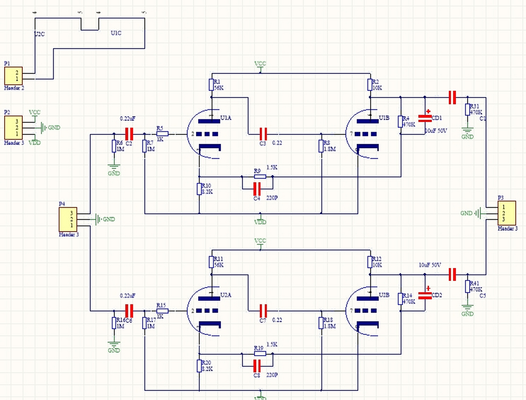 音乐传真小猪仔胆缓冲电路图