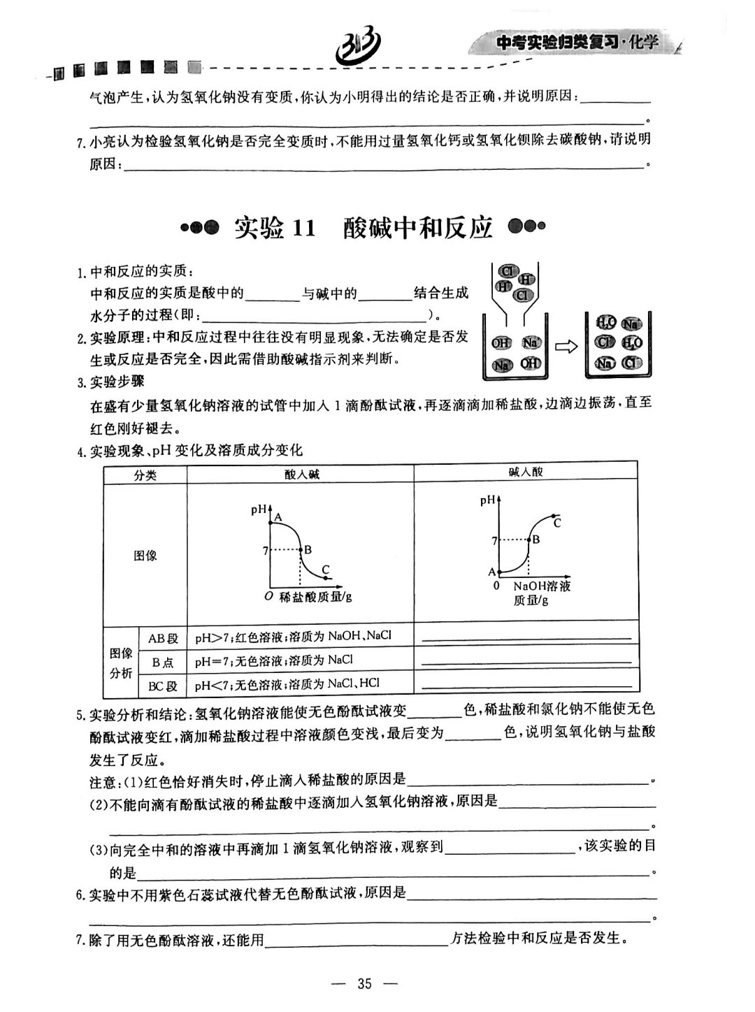 杭州中考科学实验探究题化学部分第28题,29题