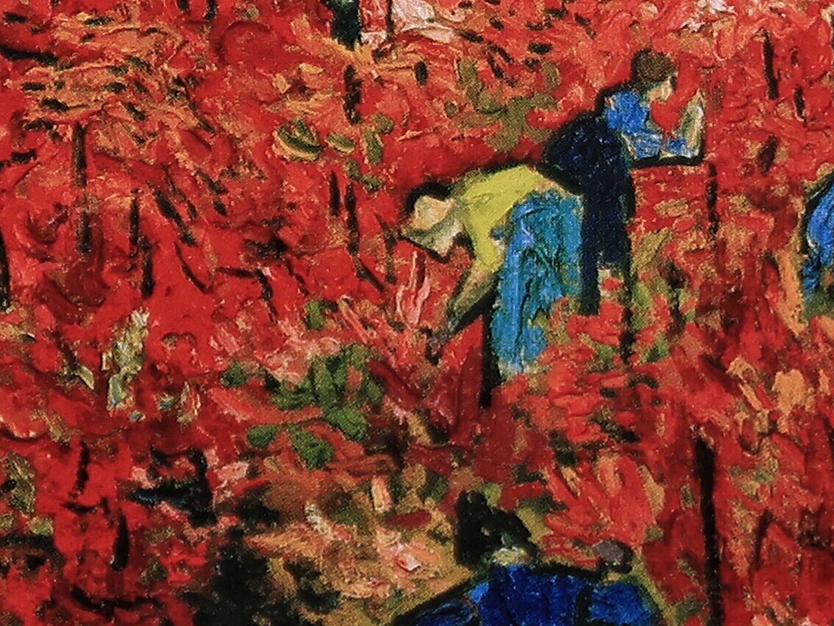 梵高生前唯一卖出的作品 676767 《红色葡萄园》#插画