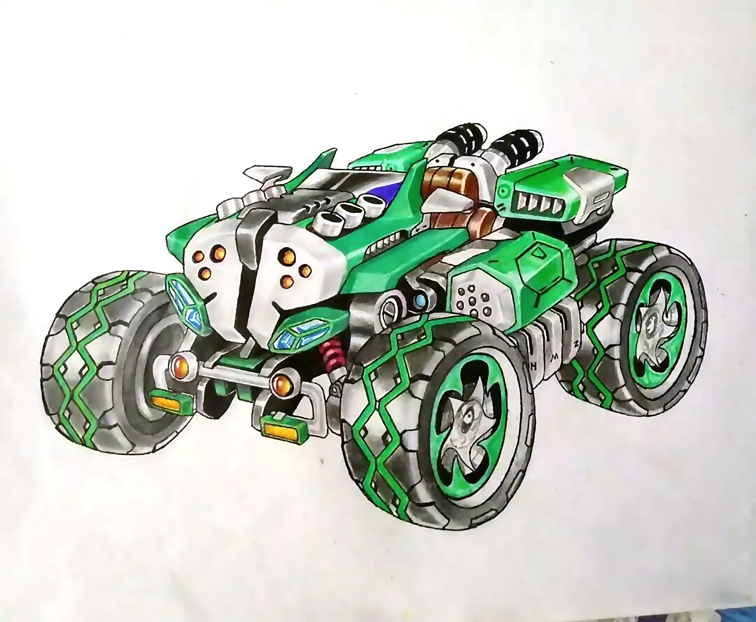 qq飞车十五年飞车老玩家亲自手绘经典赛车大q吧,雷诺和飞碟图片!