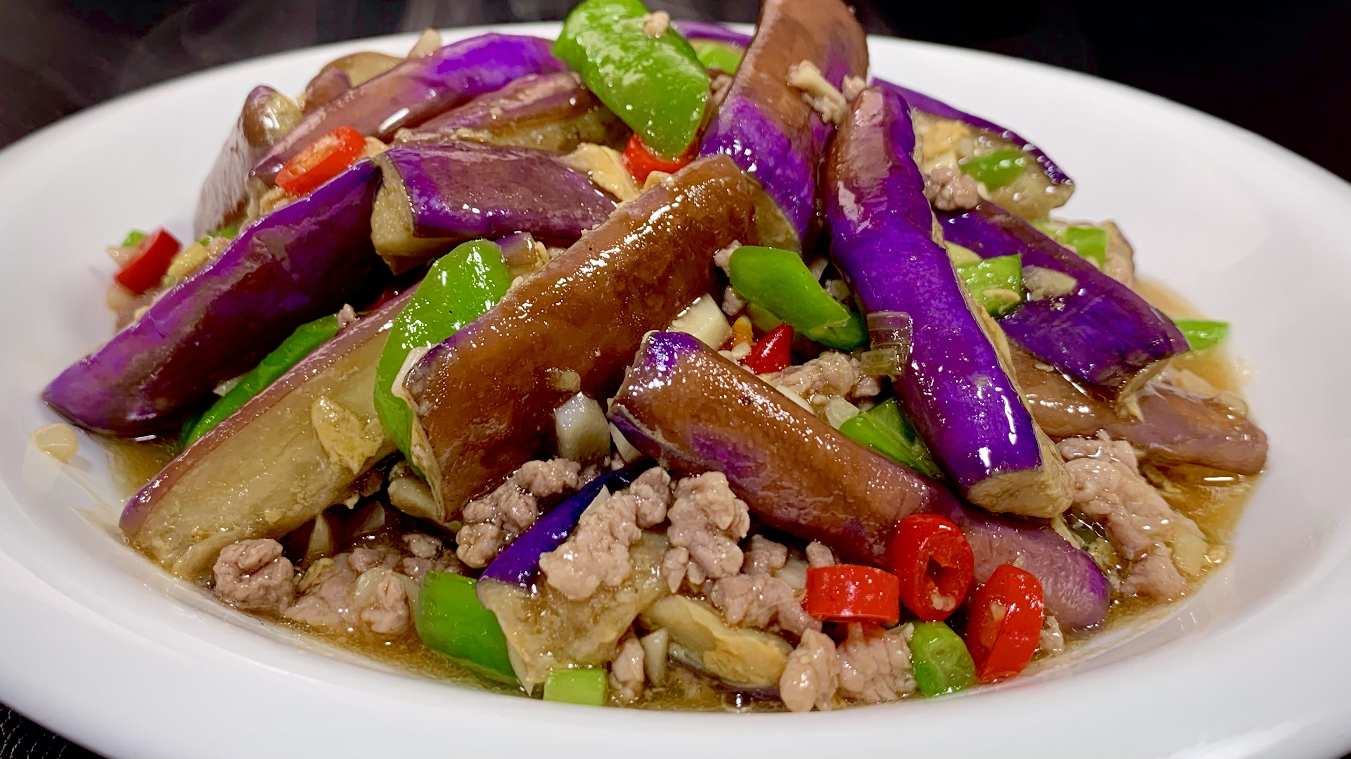 肉末茄子最好吃懒人做法,不油炸,鲜香下饭,比饭店做的更好吃