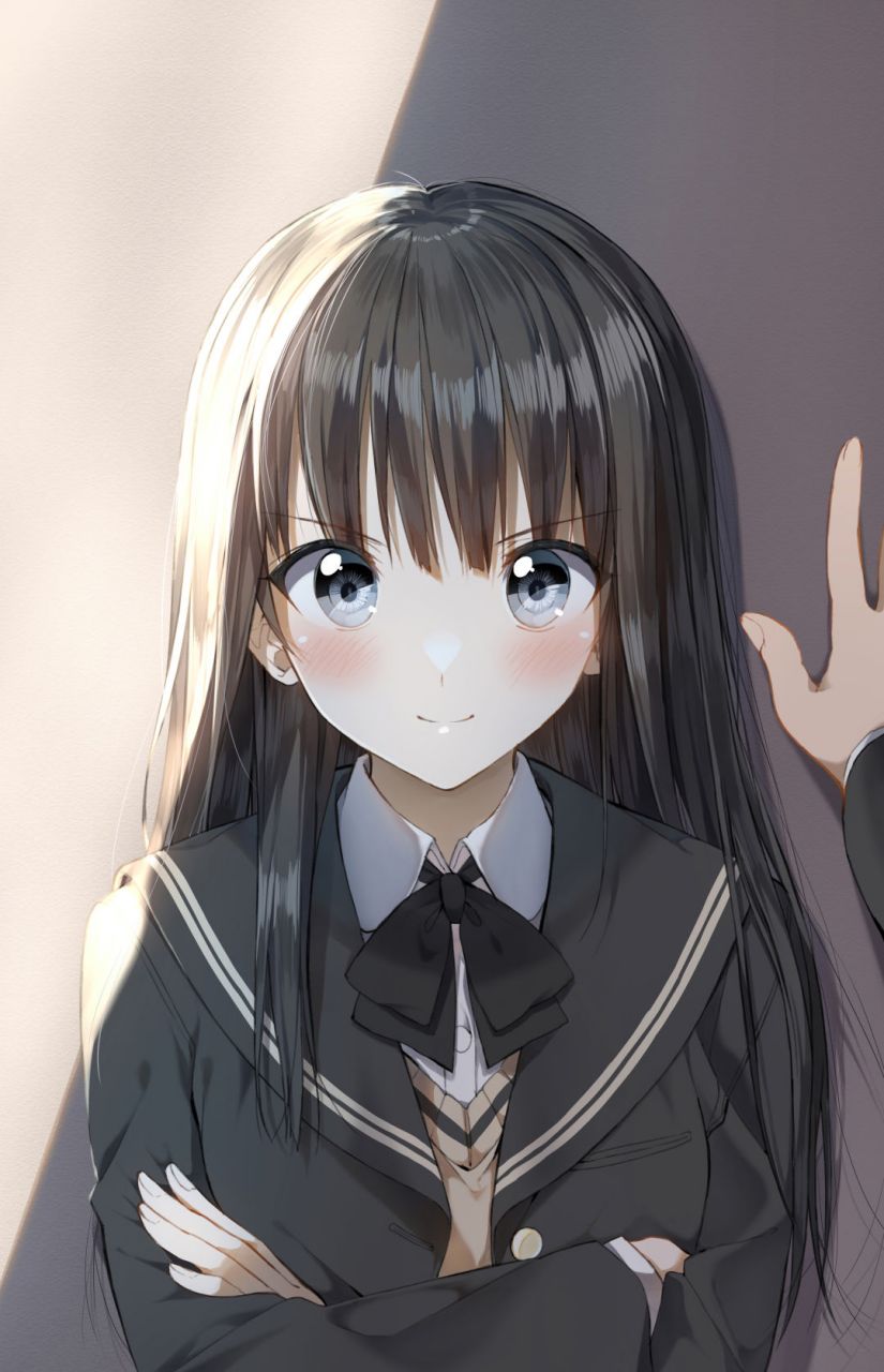 黑长直的可爱二次元学姐!