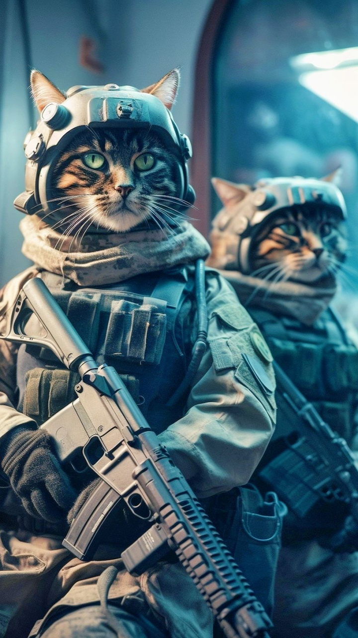 喵喵特种兵出动!帅气炸裂#猫咪# #逗你玩呢