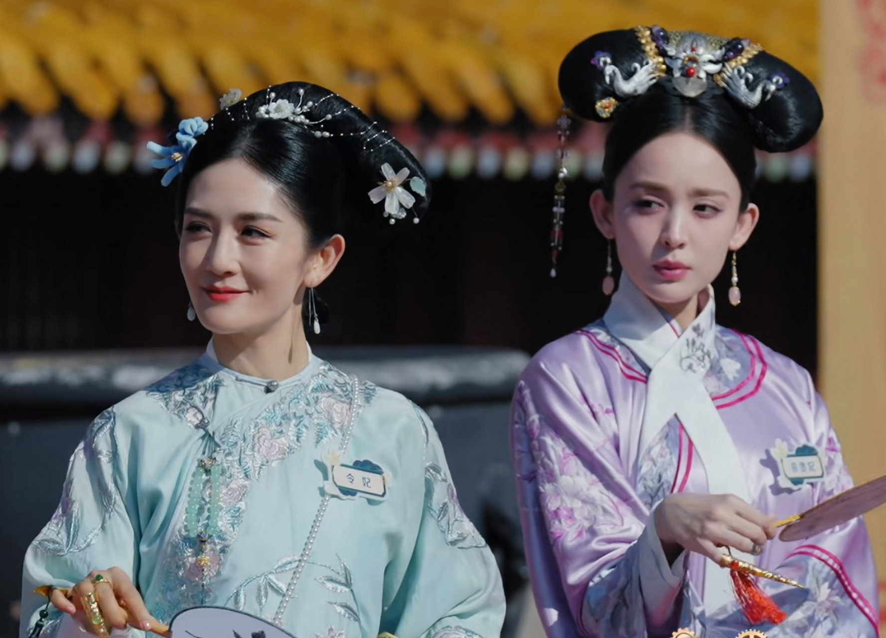 谢娜和古力娜扎的清宫造型还挺好看啊.