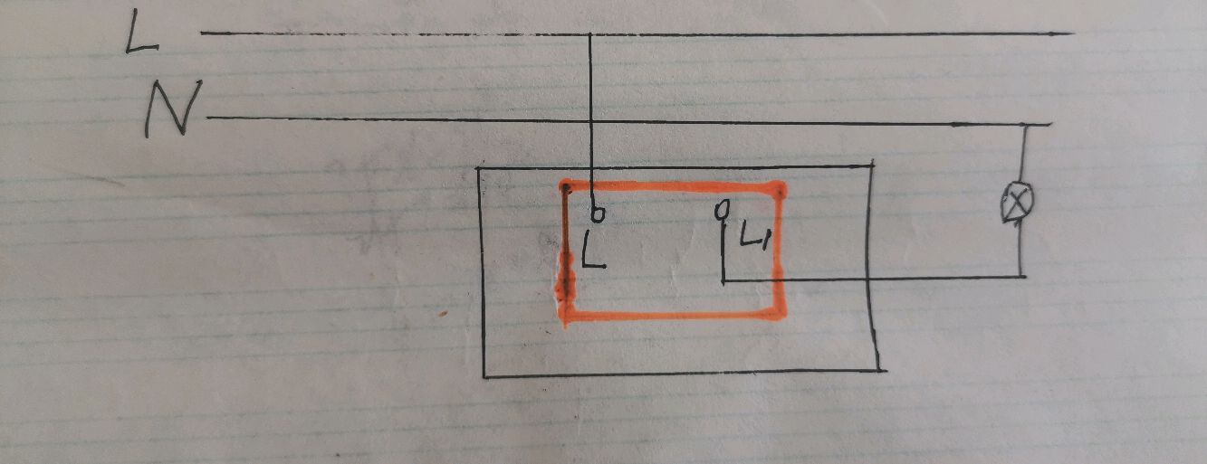 火线接入l接线孔,控制线接入l1孔
