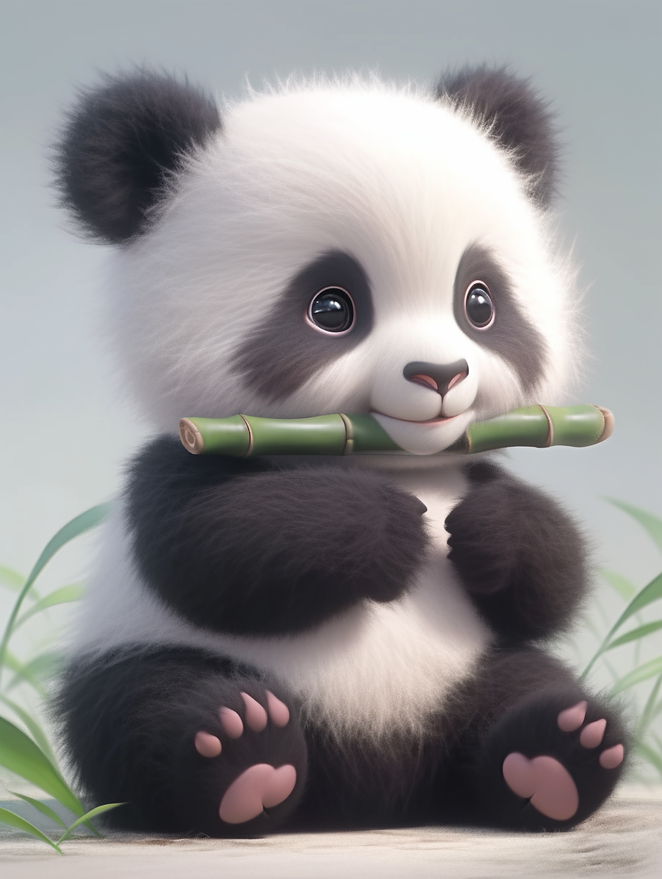 好看熊猫吃竹子图片