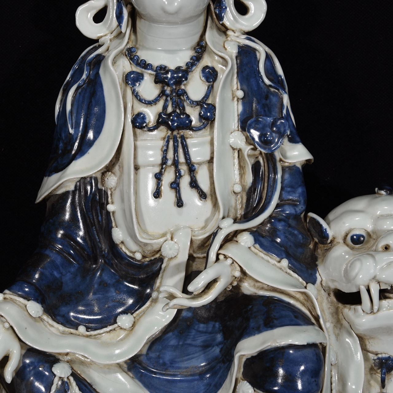 青花文书普贤观音44×37