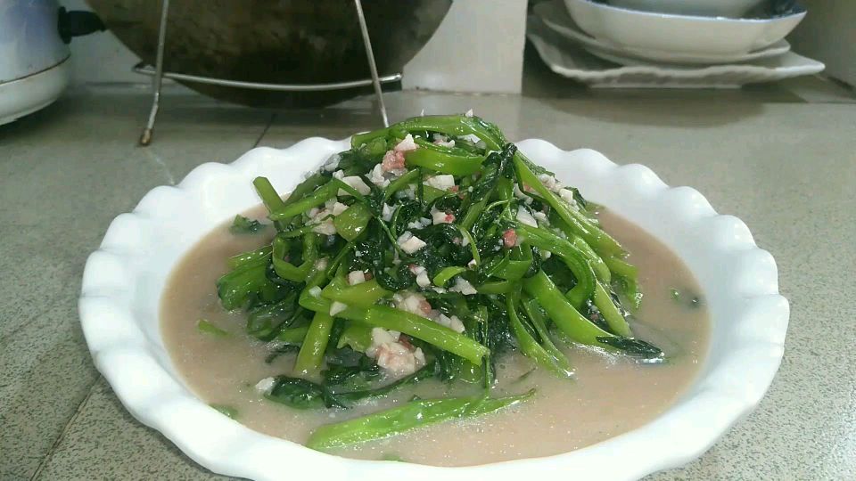 2分钟教你学会广东南乳炒空心菜,素菜也可以做的那么好吃