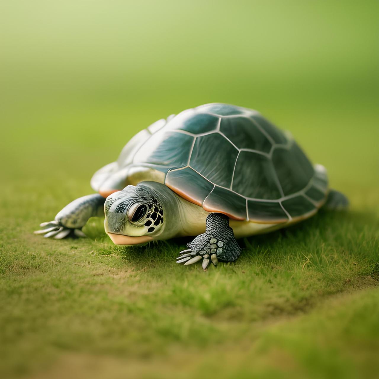 乌龟在绿色的草地上散步 #乌龟是好运的象征# #好运# #乌龟