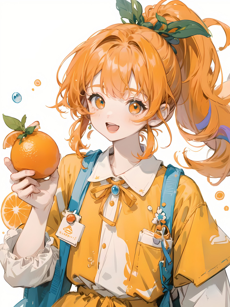 橙色阳光女孩 #二次元# #ai绘画# #ai共创计划