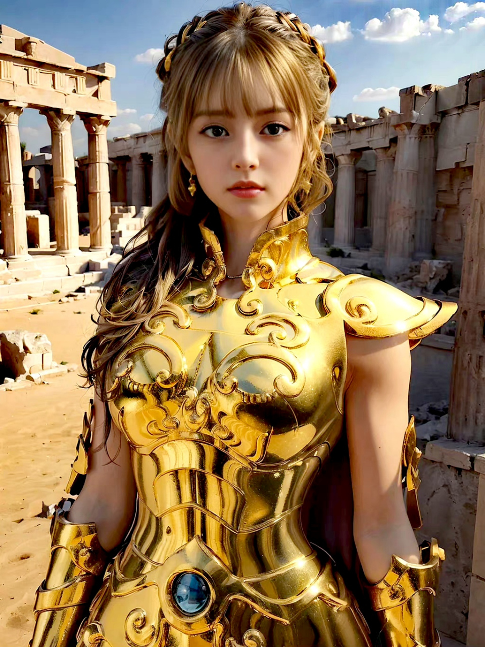 ai创作:女版狮子座黄金圣斗士. #动漫# #插画# #圣斗士星矢