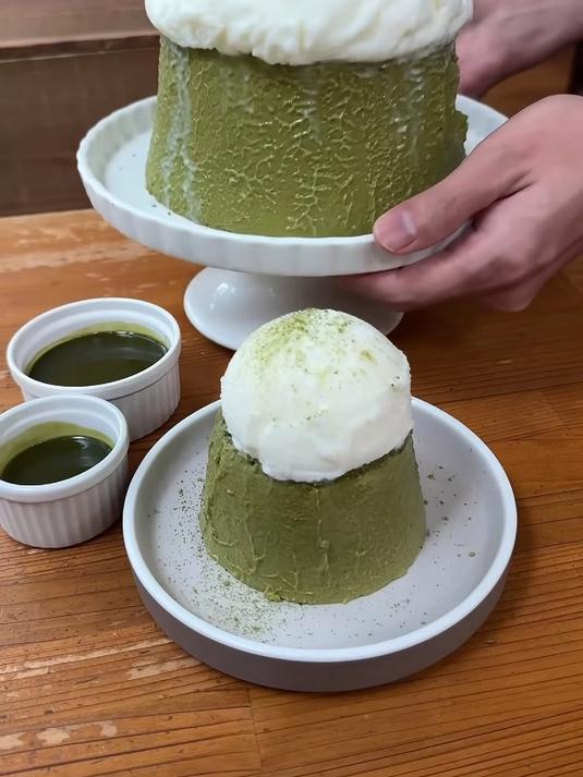 加倍的美味,日本超大抹茶布丁