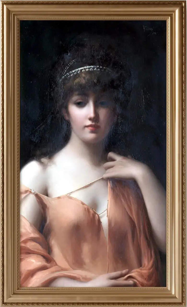 老公把我的照片画成了一幅油画,画了好多天.