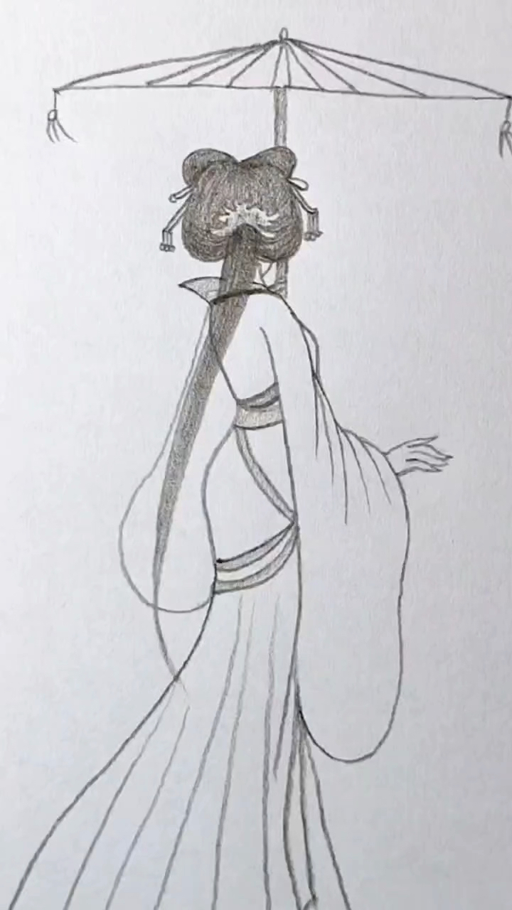 古风美女简笔画!每日更新不同简笔画,零基础学画画!