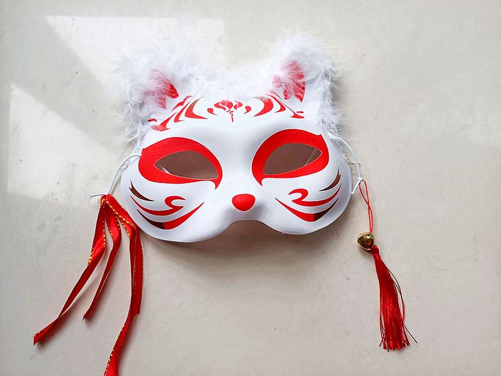 双十一嗨购指南# 狐狸面具半脸,日式和风彩绘  古风汉服,化妆舞会