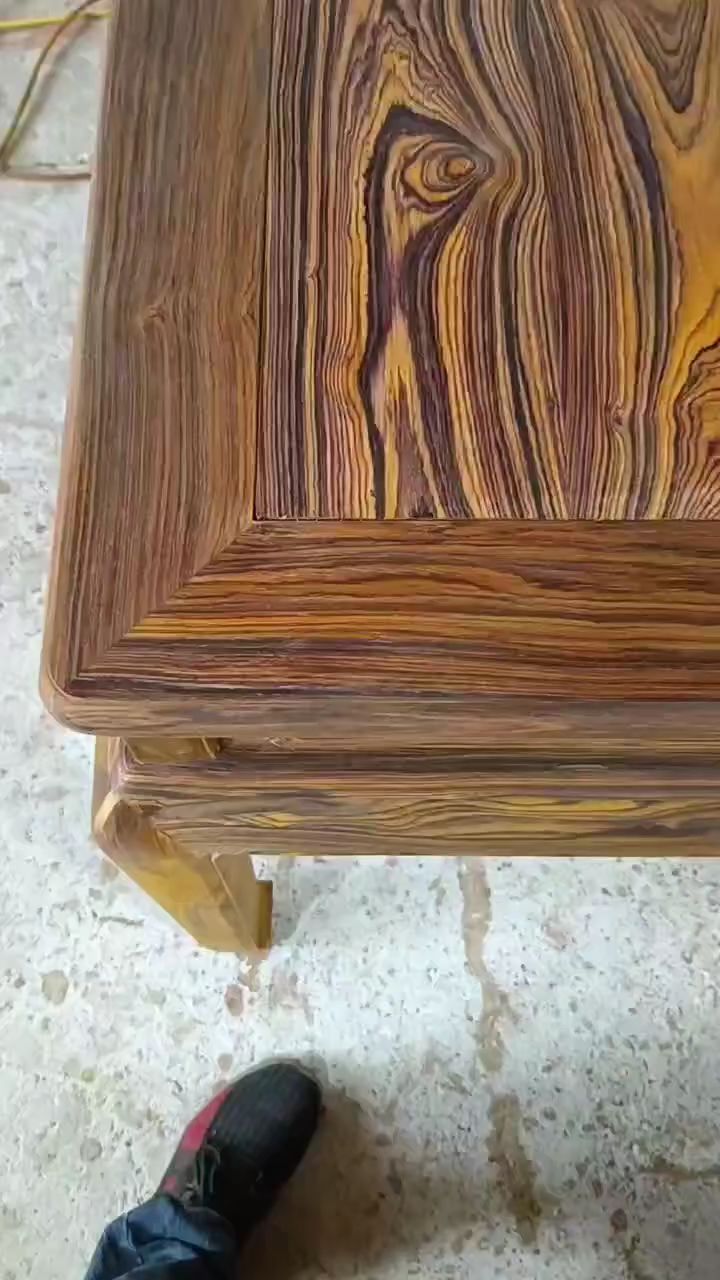 红酸枝微凹黄檀(俗称墨西哥红酸枝)茶台!炫酷纹理!-度小视