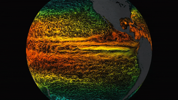 在海洋和大气中,这些巨大的波浪被称为开尔文波,总是向东行进.