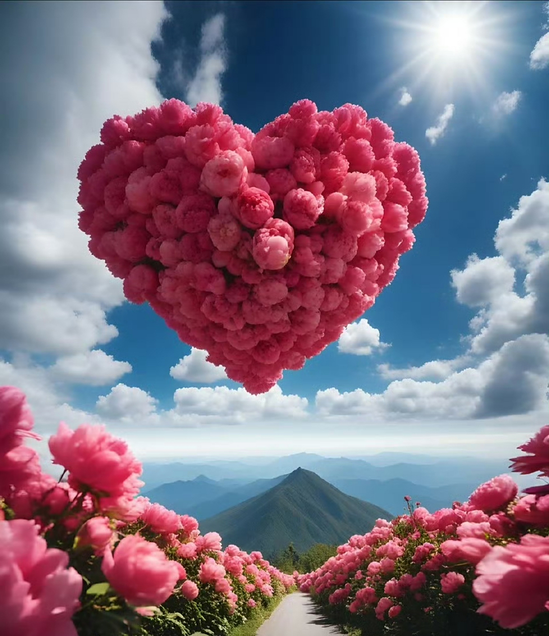 唯美浪漫爱心花海壁纸