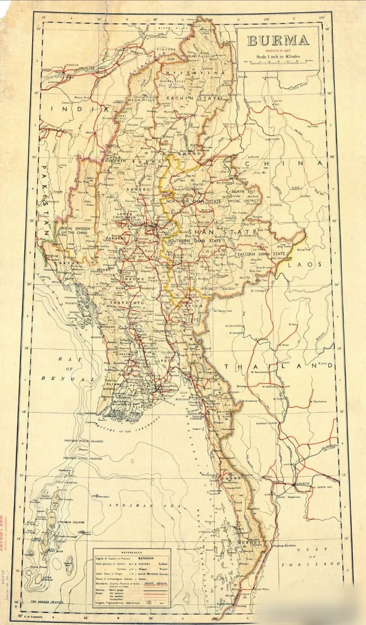1958年缅甸地图中的果敢与佤邦(图1,2).