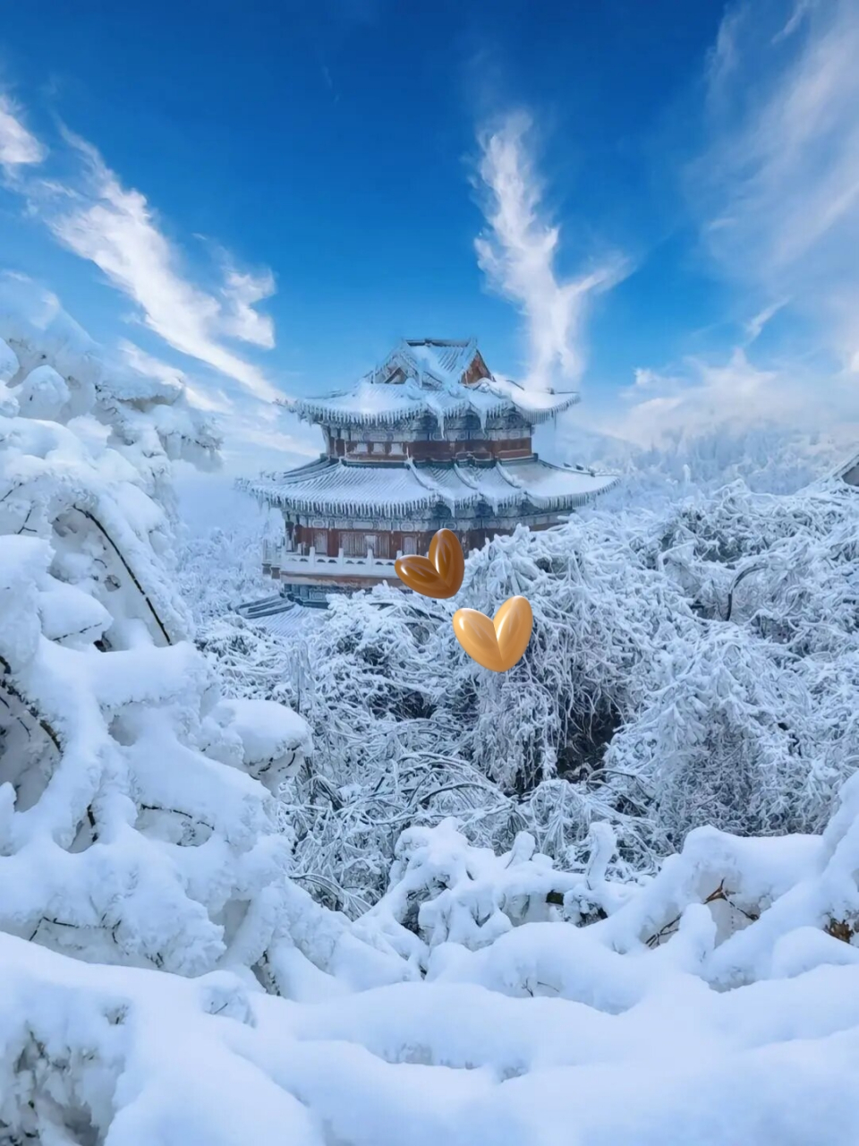 张家界雪景 天门山图片