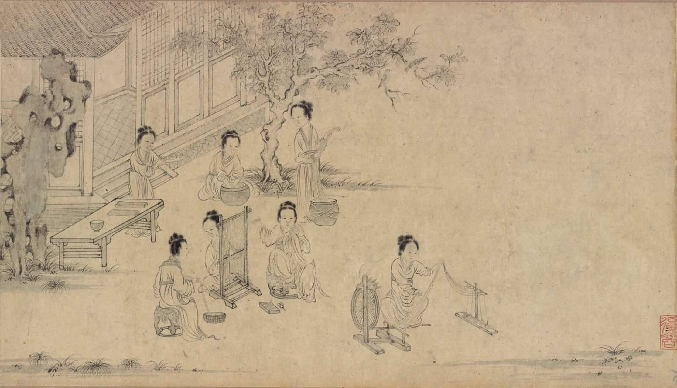 《豳风·七月图》手卷,纸本水墨,纵28.8厘米,横436.