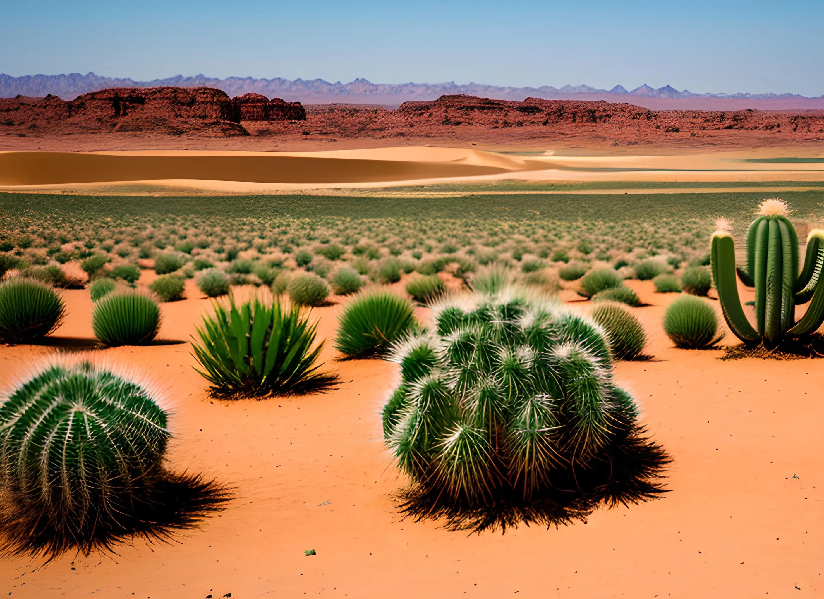 沙漠里的仙人掌高清图片