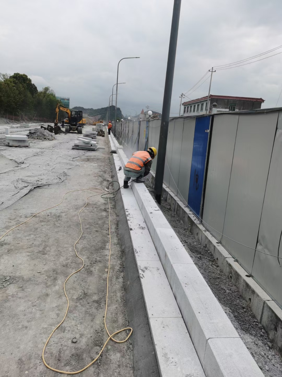 路沿石施工现场