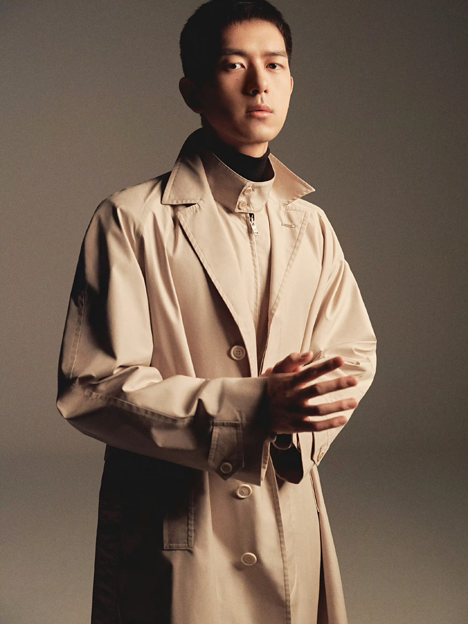 李现3139323532 平面大片,利落风衣,黑色西装,格子皮衣