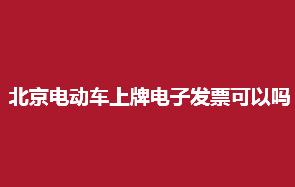 北京電動車上牌電子發票可以嗎