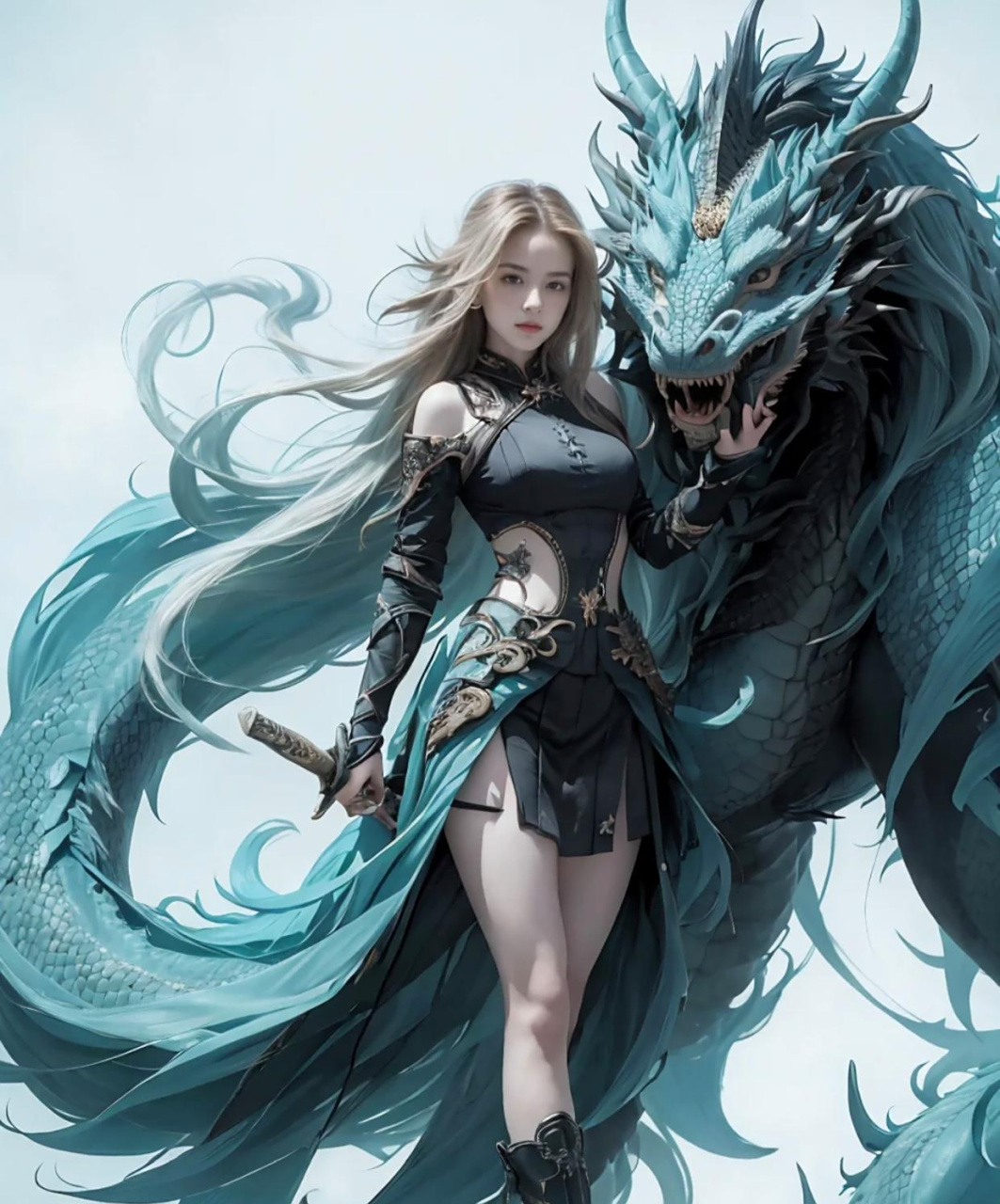 ai美女图:龙之召唤者  这一组很精美啊,感觉有一张像孙一宁.