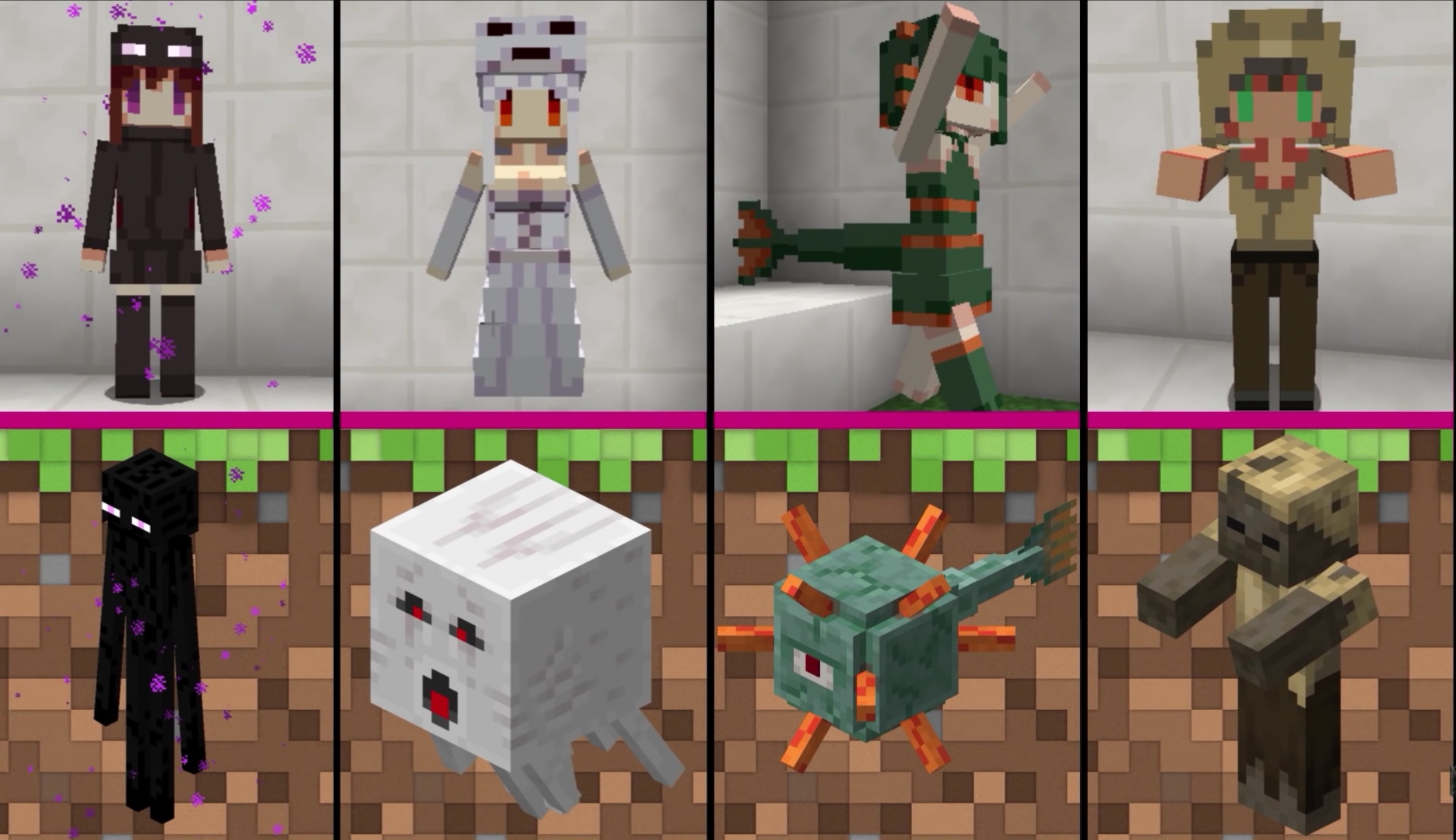 我的世界:20种mc生物在游戏中女性模样,看完你还忍心攻击吗?