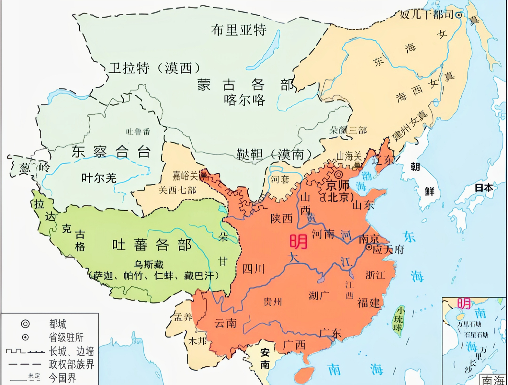 网上都说明朝很强,可是看历史地图,明朝的疆域范围也不是很大嘛.