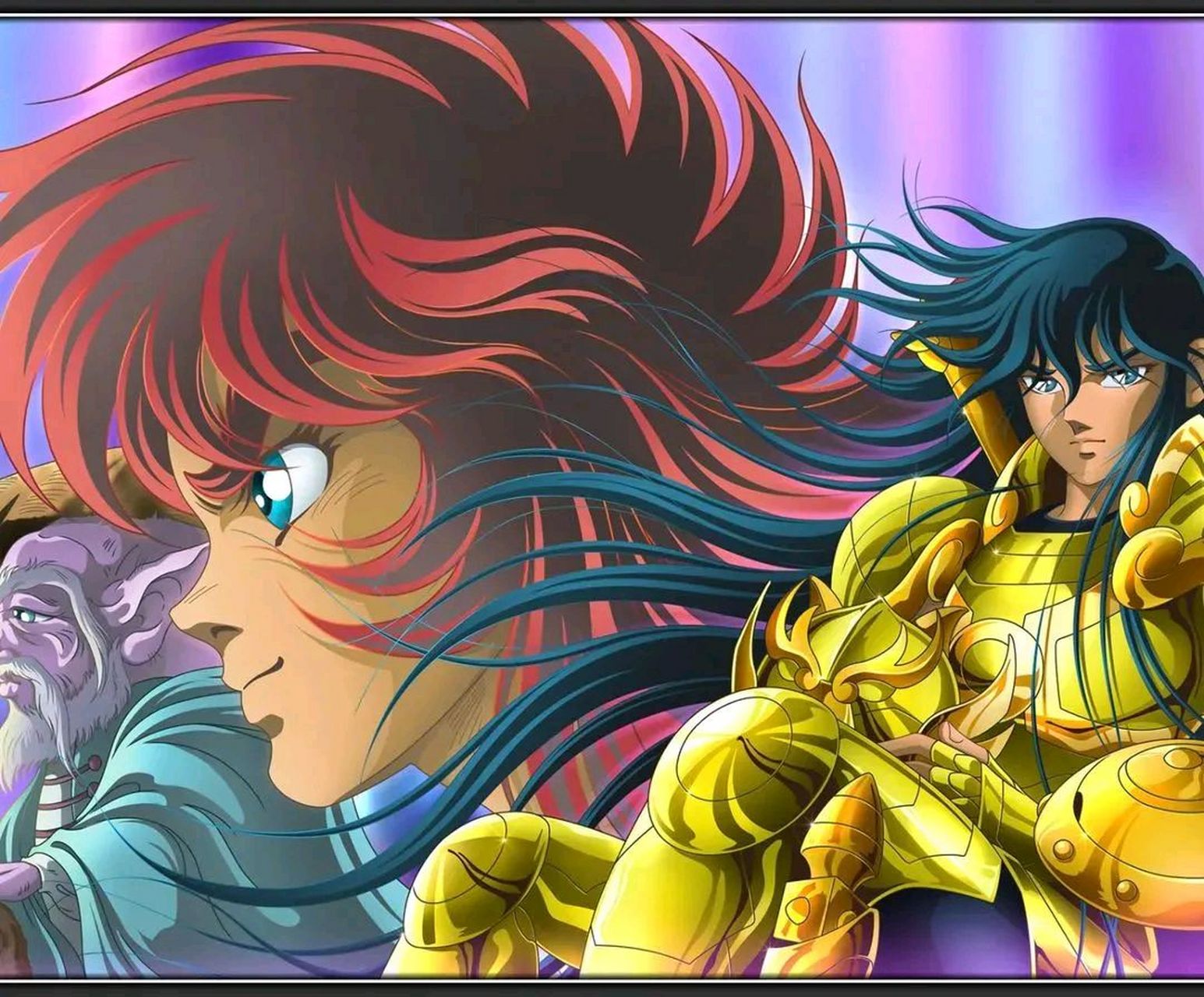 圣斗士星矢:青铜五小强黄金圣衣版.#动漫# #插画# #圣斗士